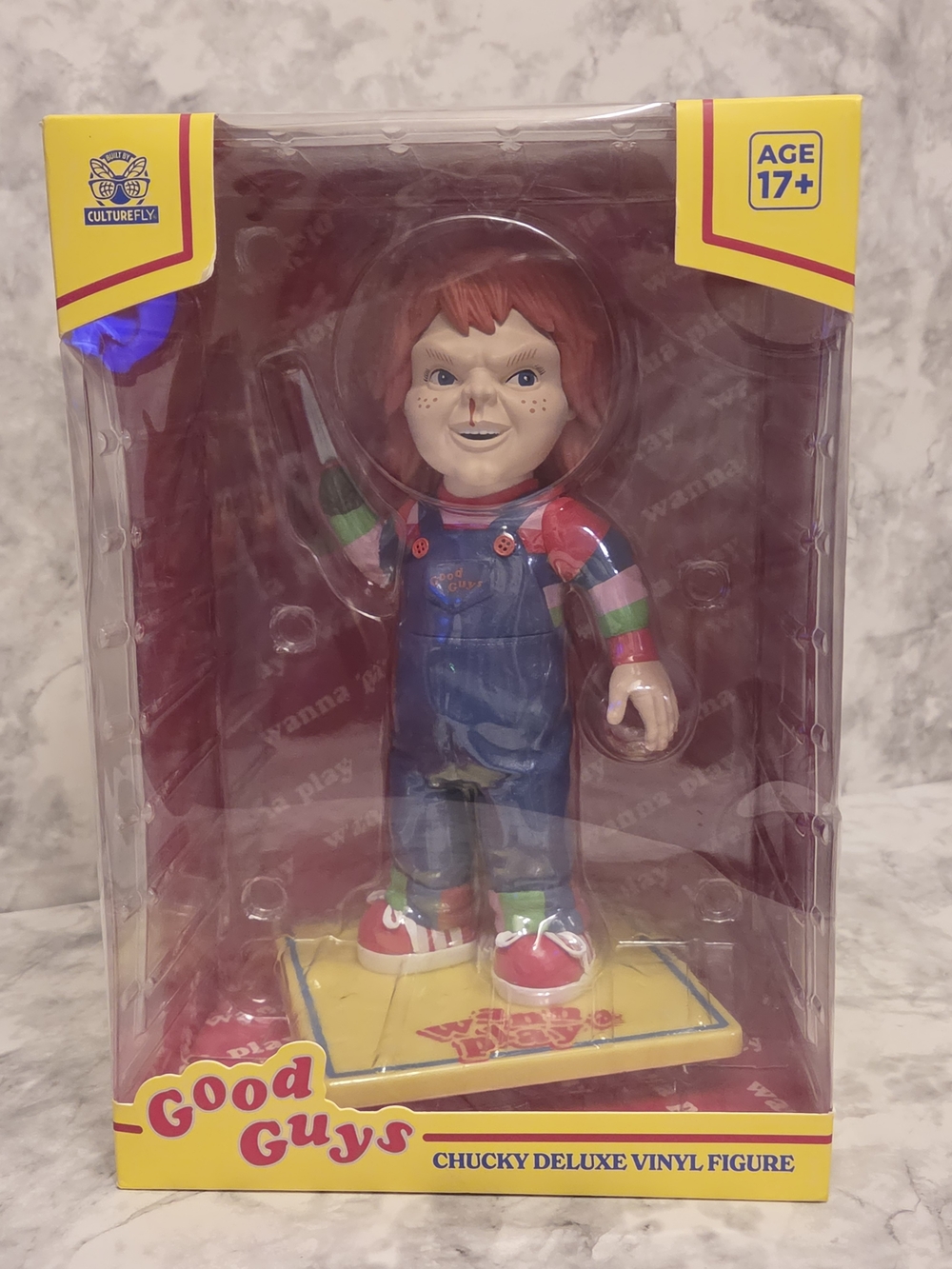 Good Guys Chucky Deluxe Vinyl Figure - Red Hair, Blue Overalls - NIB